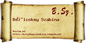 Bölcskey Szabina névjegykártya