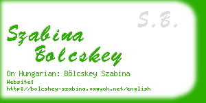 szabina bolcskey business card