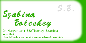 szabina bolcskey business card